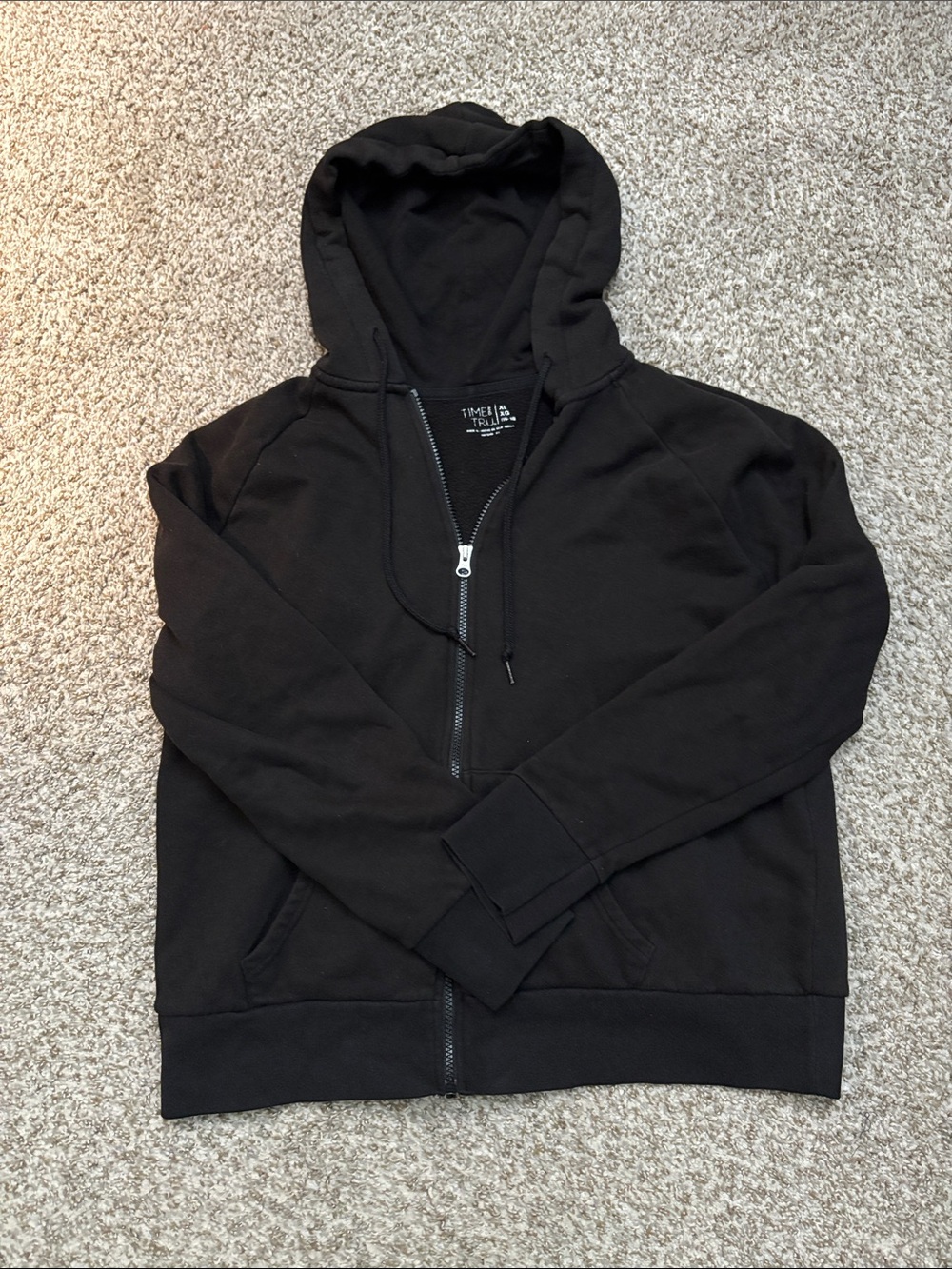 Time and Tru Black Full-Zip Hoodie